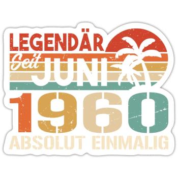 Legendär seit Juni 1960 - Geburtstag 1960 - Sticker Größe S (10 x 10 cm) - Mattweiß - Vorne
