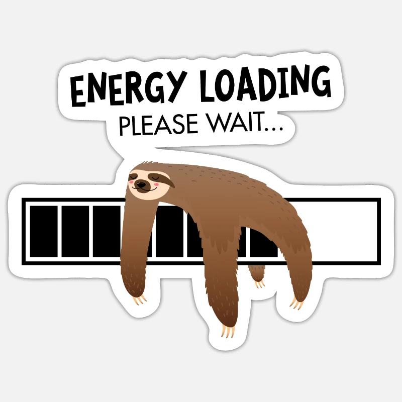 Energy Loading Sloth Chill Relax Sticker size S (10 x 10 cm)