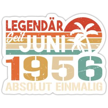 Legendär seit Juni 1956 - Geburtstag 1956 - Sticker Größe S (10 x 10 cm) - Mattweiß - Vorne
