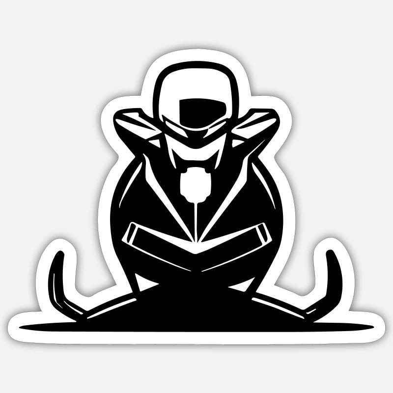 motoneige - Sticker taille S (10 x 10 cm) - blanc mat