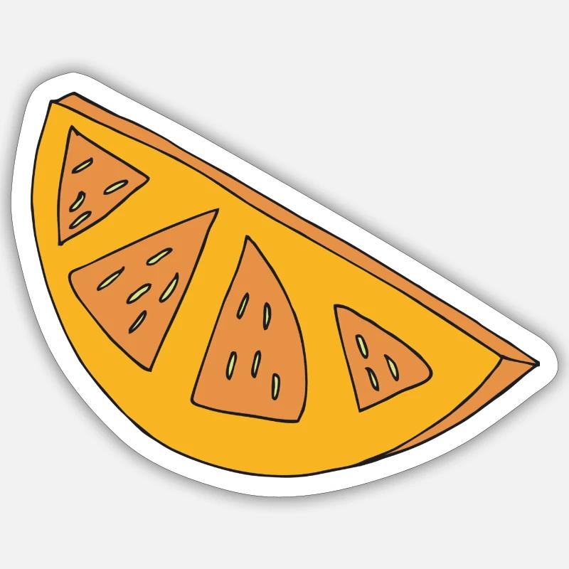 orange slice - Sticker size S (10 x 10 cm) - white matte