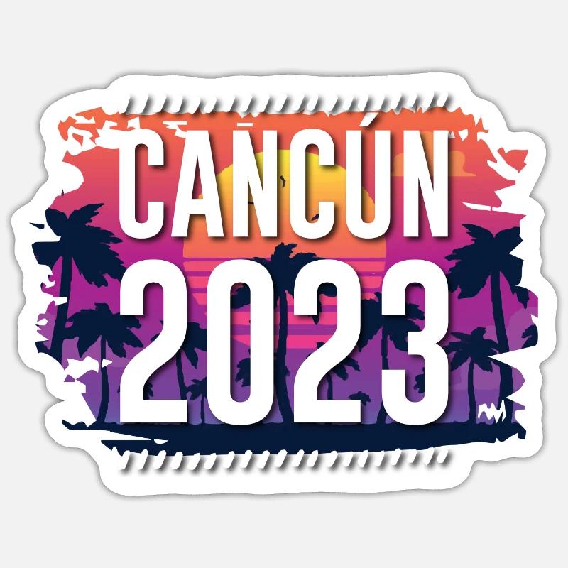 Cancun 2023 - Sticker taille S (10 x 10 cm) - blanc mat