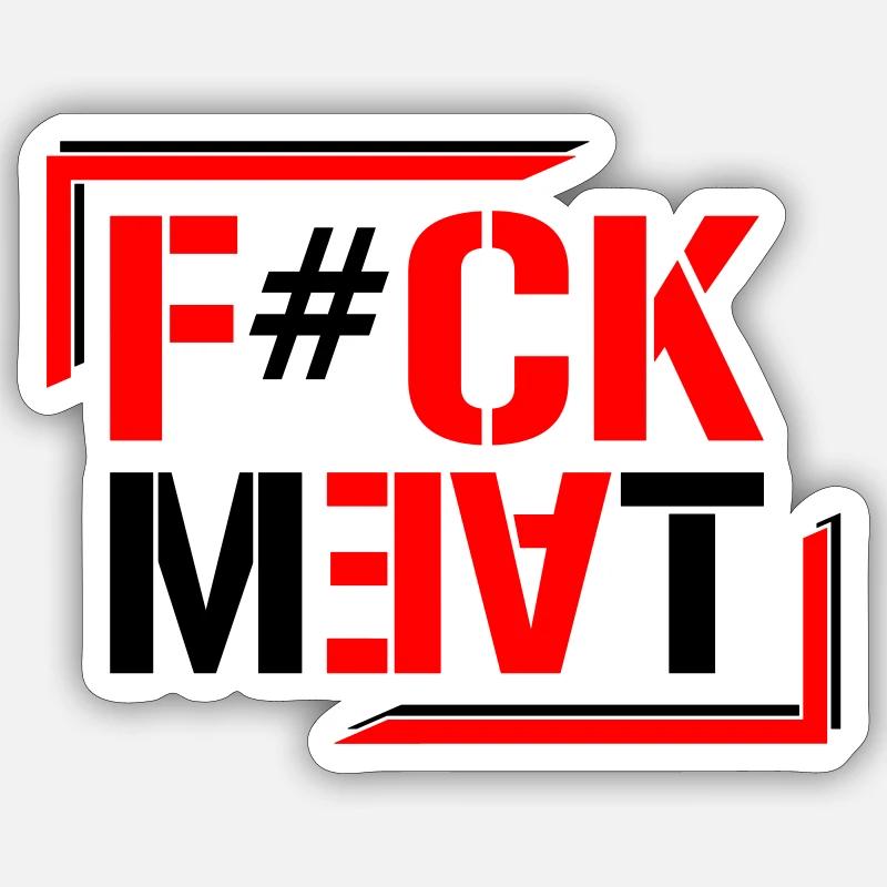 F#CK MEAT - Sticker size S (10 x 10 cm) - white matte