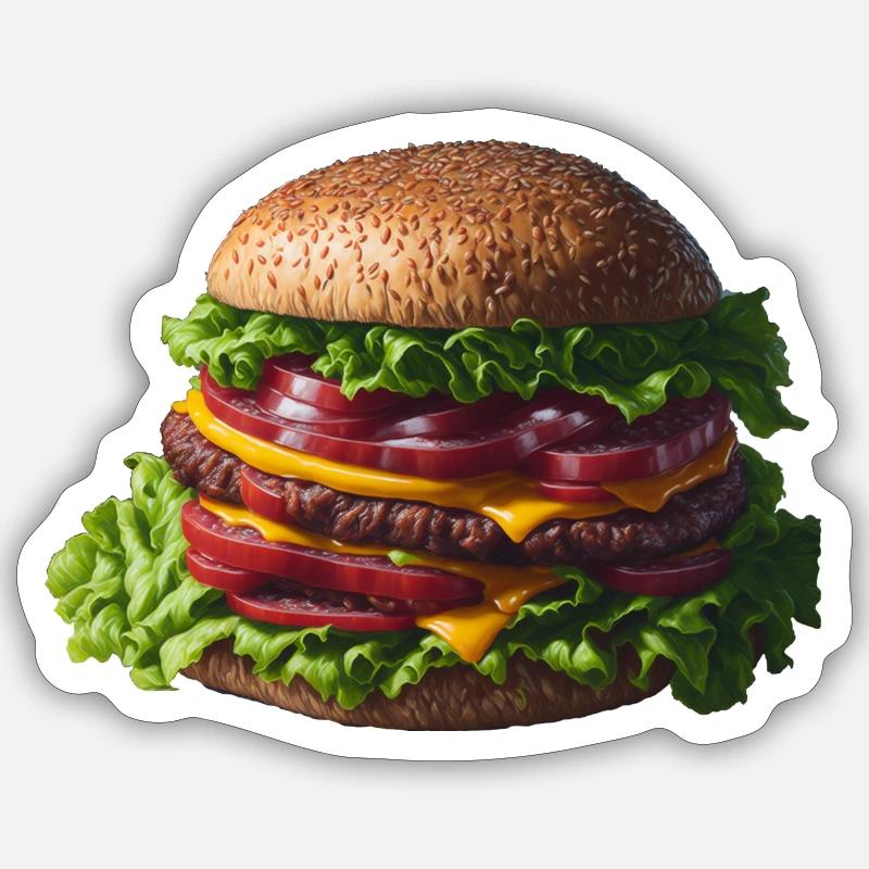 Yummie!! Cheeseburger Sticker size S (10 x 10 cm)