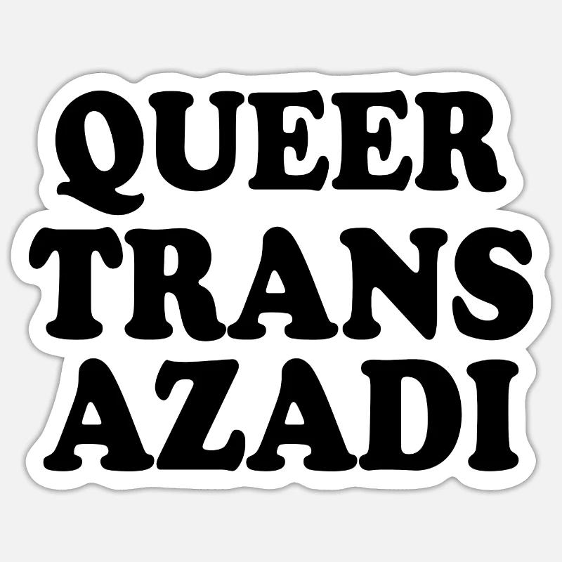 Queer trans azadi - Sticker size S (10 x 10 cm) - white matte