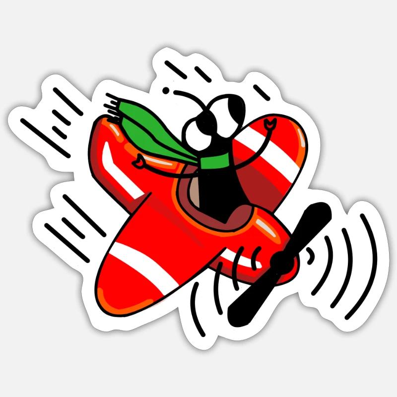 The plane - Sticker taille S (10 x 10 cm) - blanc mat