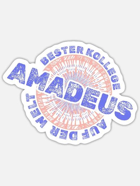 Mitarbeiter Amadeus - Sticker Größe S (10 x 10 cm) - Mattweiß
