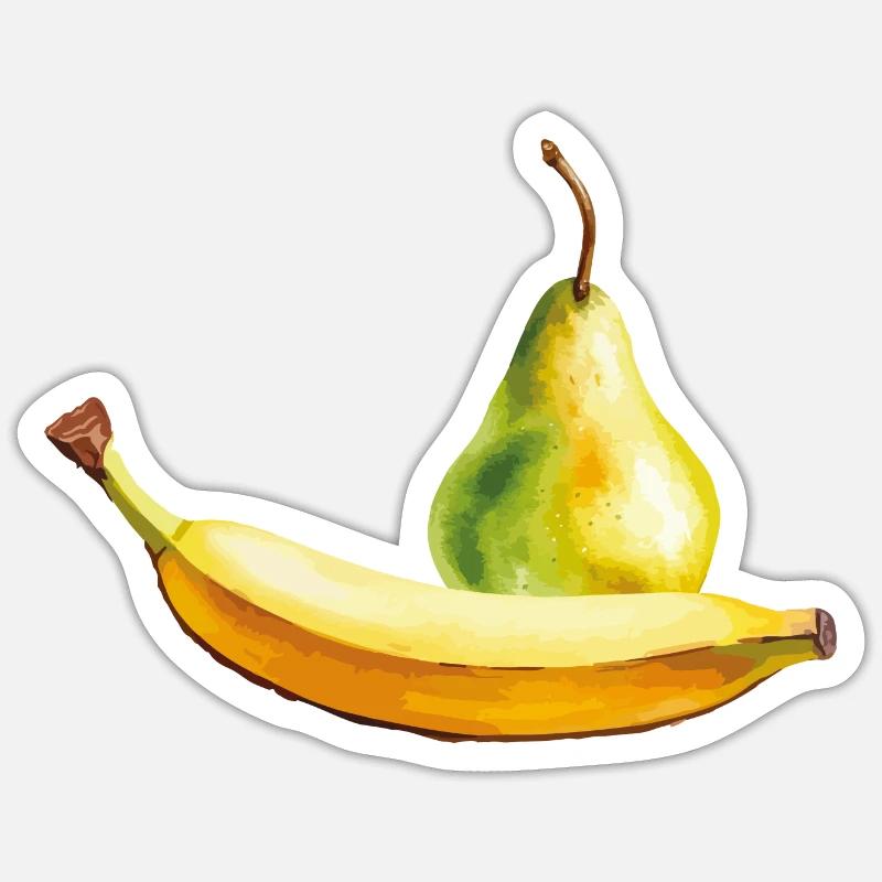 banane birne - Sticker Größe S (10 x 10 cm) - Mattweiß
