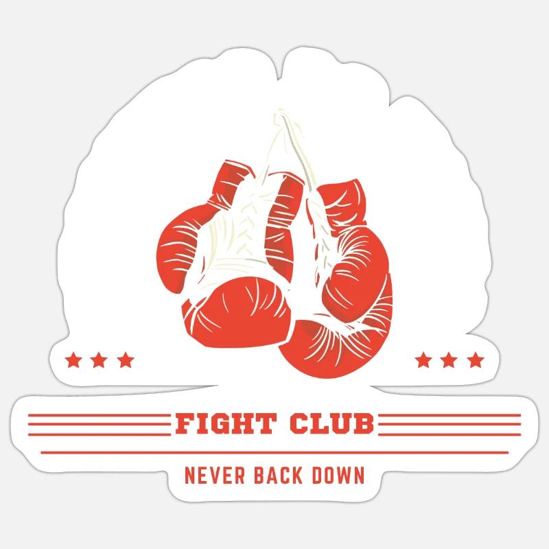 Never Back Down - Boxing Shirt - Sticker Größe S (10 x 10 cm) - Mattweiß