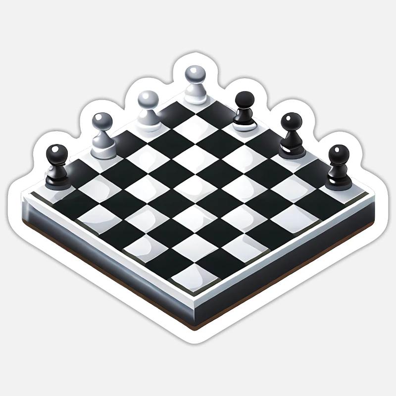 Échecs - Sticker taille S (10 x 10 cm) - blanc mat