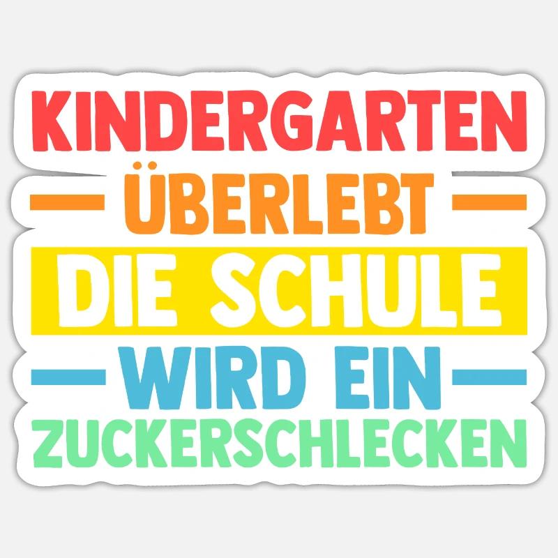 Erste Klasse Einschulung Erstklässler Schulkind - Sticker Größe S (10 x 10 cm) - Mattweiß