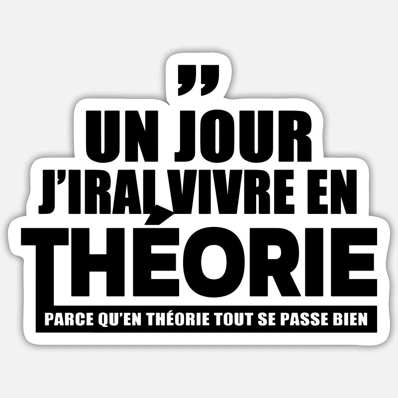 VIVRE EN THEORIE - Sticker taille S (10 x 10 cm) - blanc mat