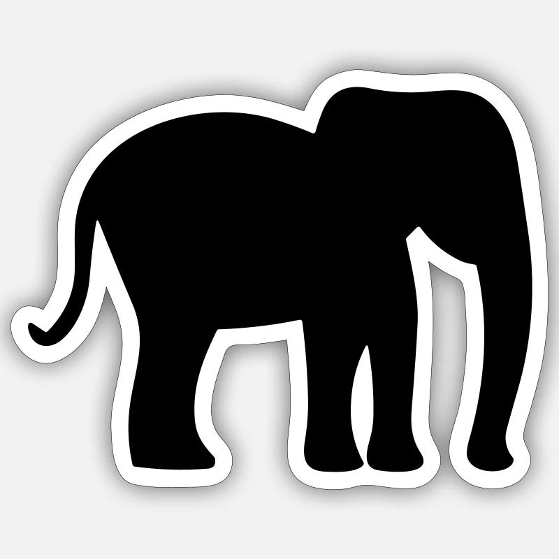 Elefant - Sticker Größe S (10 x 10 cm) - Mattweiß