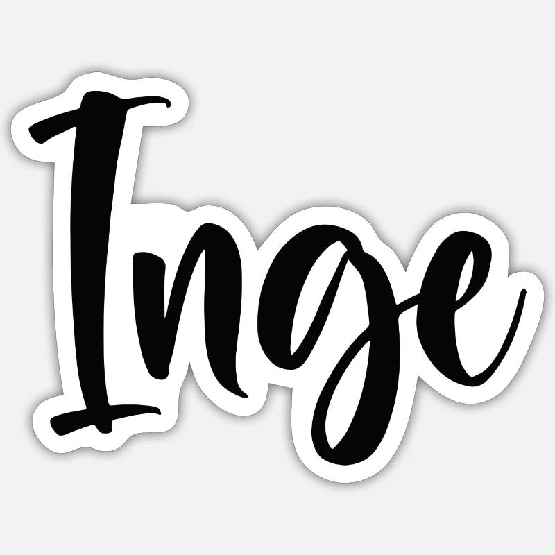 Inge - Sticker Größe S (10 x 10 cm) - Mattweiß