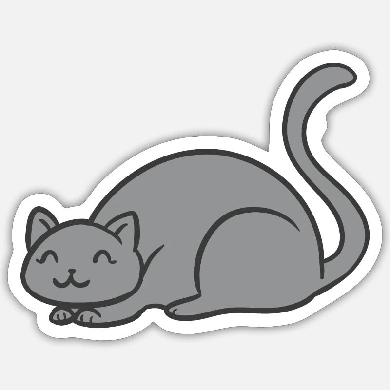 Chat endormi Sticker taille S (10 x 10 cm)