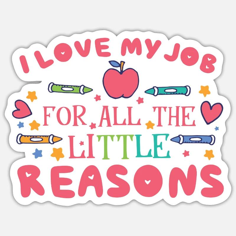 Femmes enseignantes à la maternelle - Sticker taille S (10 x 10 cm) - blanc mat