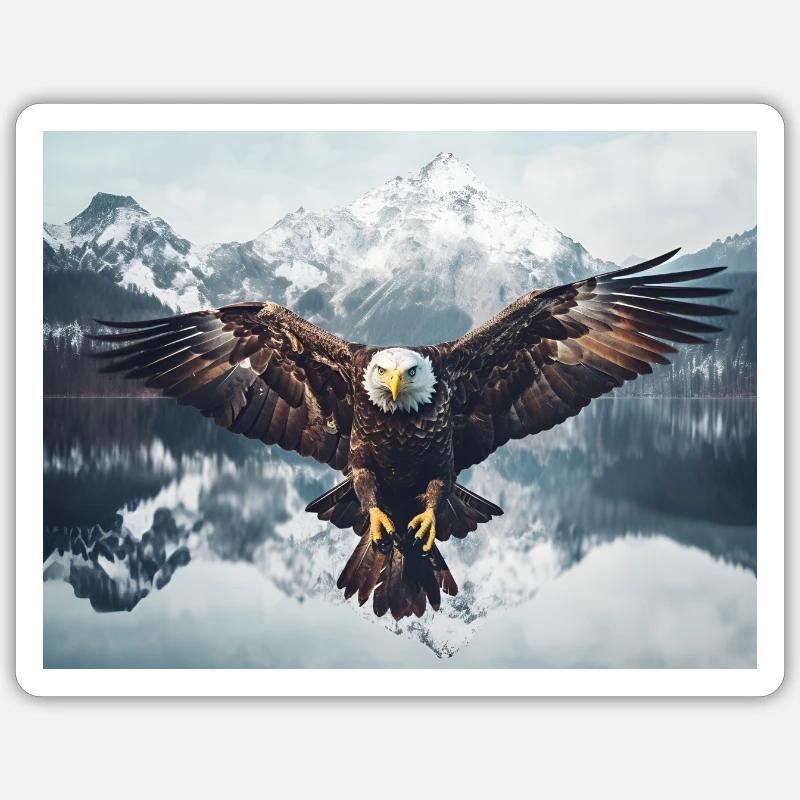 Flying Eagle - Sticker size S (10 x 10 cm) - white matte