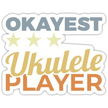 Average ukulelist - Sticker size S (10 x 10 cm) - white matte - Front