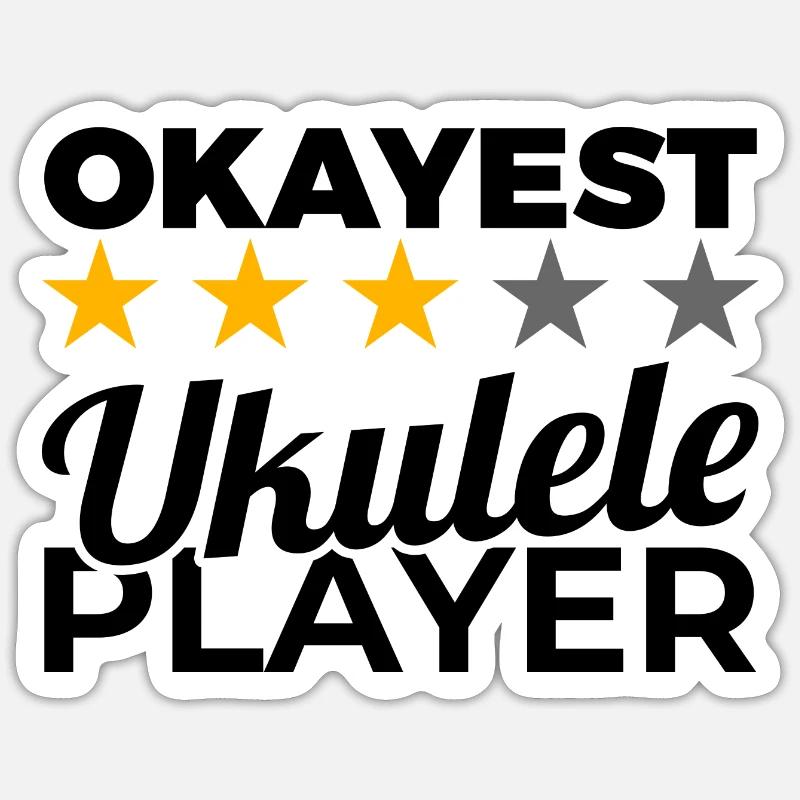 Funny ukulelist - Sticker size S (10 x 10 cm) - white matte