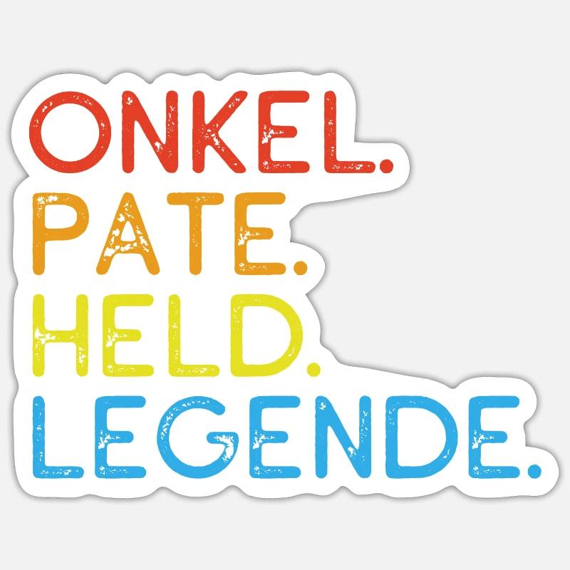 Bester Onkel - Pate - Held - Legende - Spruch - Sticker Größe S (10 x 10 cm) - Mattweiß