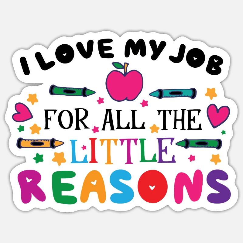 Cute Teacher Teaching - Sticker size S (10 x 10 cm) - white matte