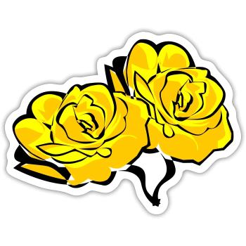roses - Sticker Größe S (10 x 10 cm) - Mattweiß - Vorne