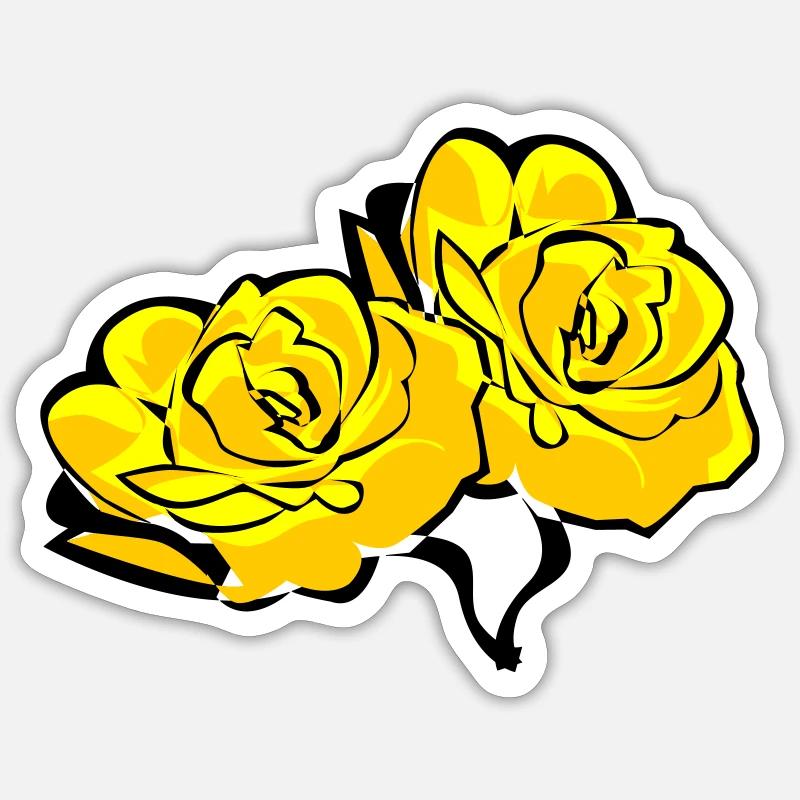 Roses - Sticker size S (10 x 10 cm) - white matte