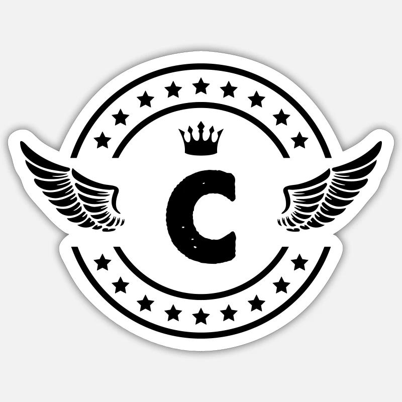 wappen c - Sticker Größe S (10 x 10 cm) - Mattweiß