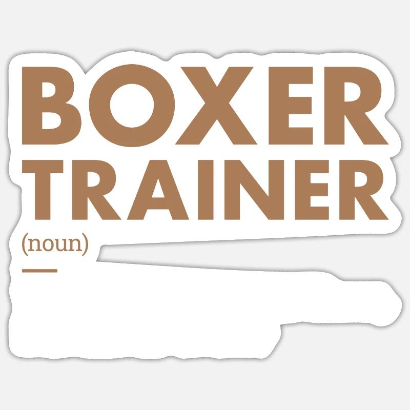 Boxer Trainer Definiton - Sticker Größe S (10 x 10 cm) - Mattweiß