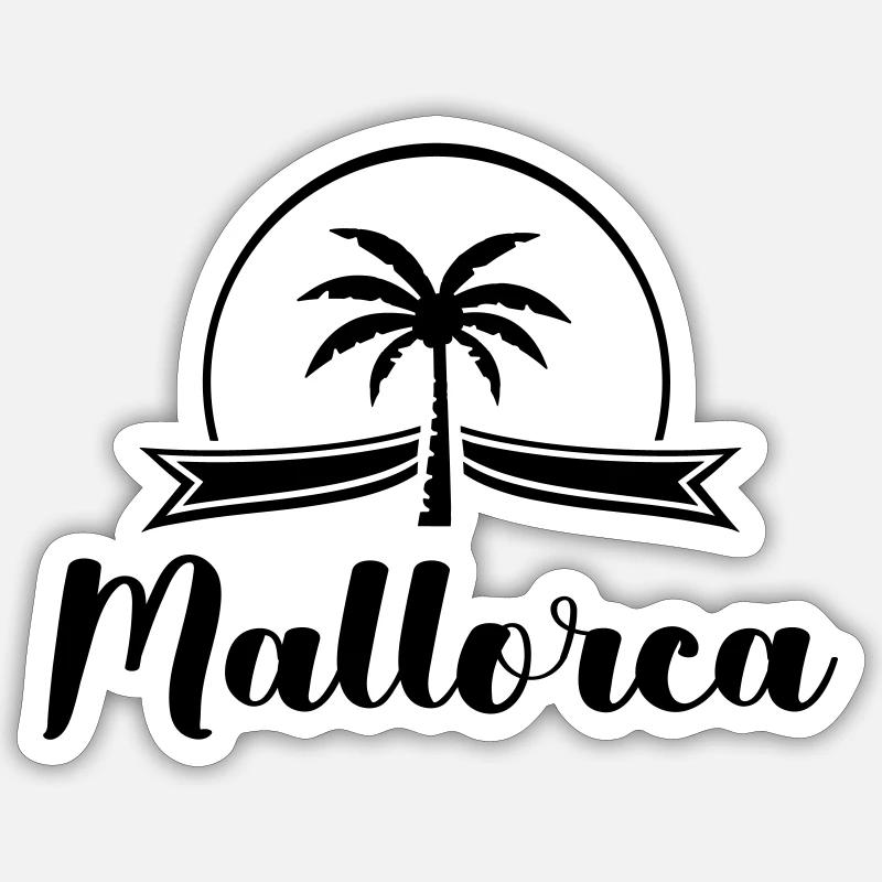 Majorque - Sticker taille S (10 x 10 cm) - blanc mat