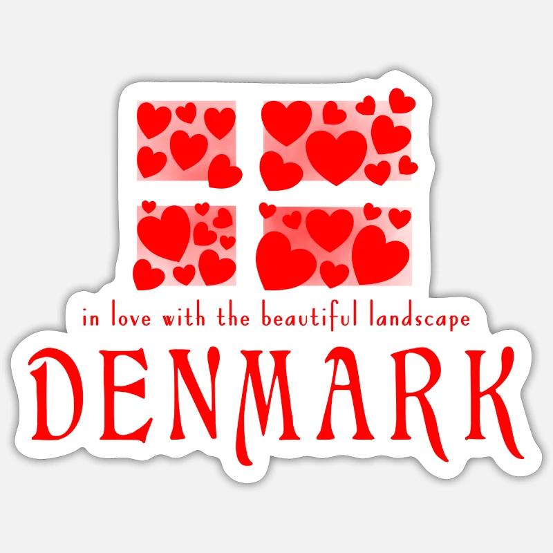 Denmark Danmark - Sticker size S (10 x 10 cm) - white matte