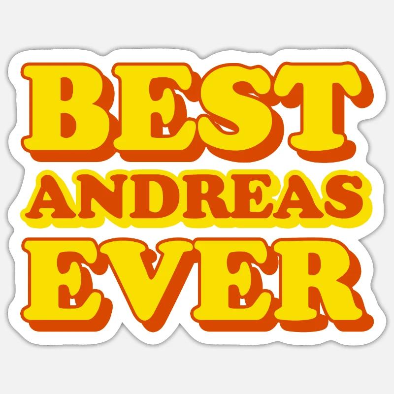 Andrea's First Name Funny Gift - Sticker size S (10 x 10 cm) - white matte