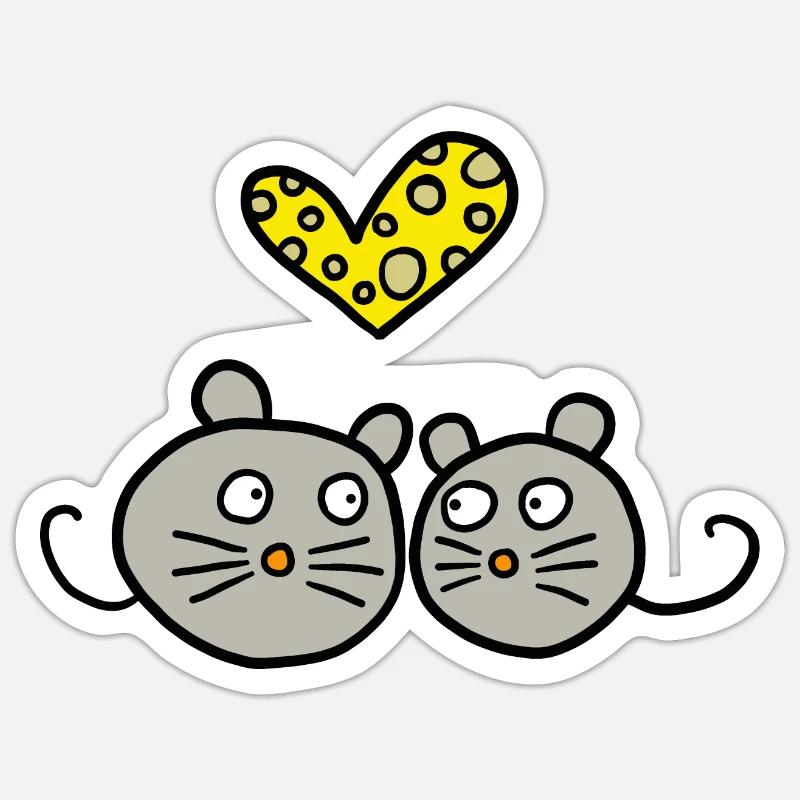 verleibte Mäuse Sticker Größe S (10 x 10 cm)
