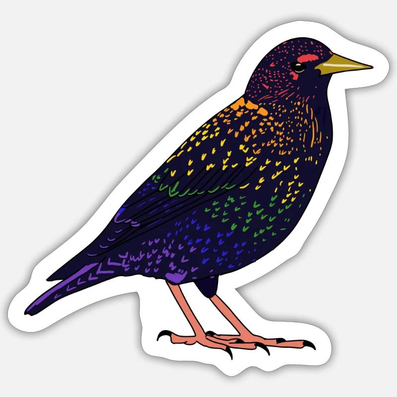 Starling - Subtle Pride Flag Bird Sticker size S (10 x 10 cm)