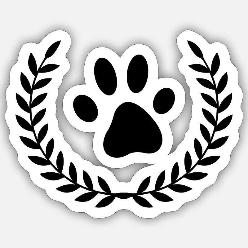 kranz pfote - Sticker Größe S (10 x 10 cm) - Mattweiß