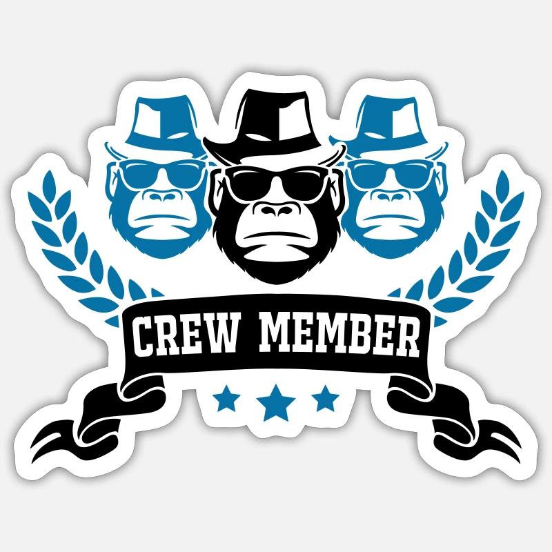 Gorilla Crew Member - Sticker size S (10 x 10 cm) - white matte