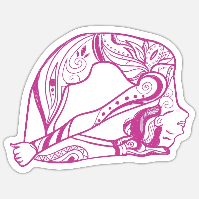 02 Yoga Laghu Vajrasana oder Kleiner Strahl | Dbj.Stroke Sticker Größe S (10 x 10 cm)