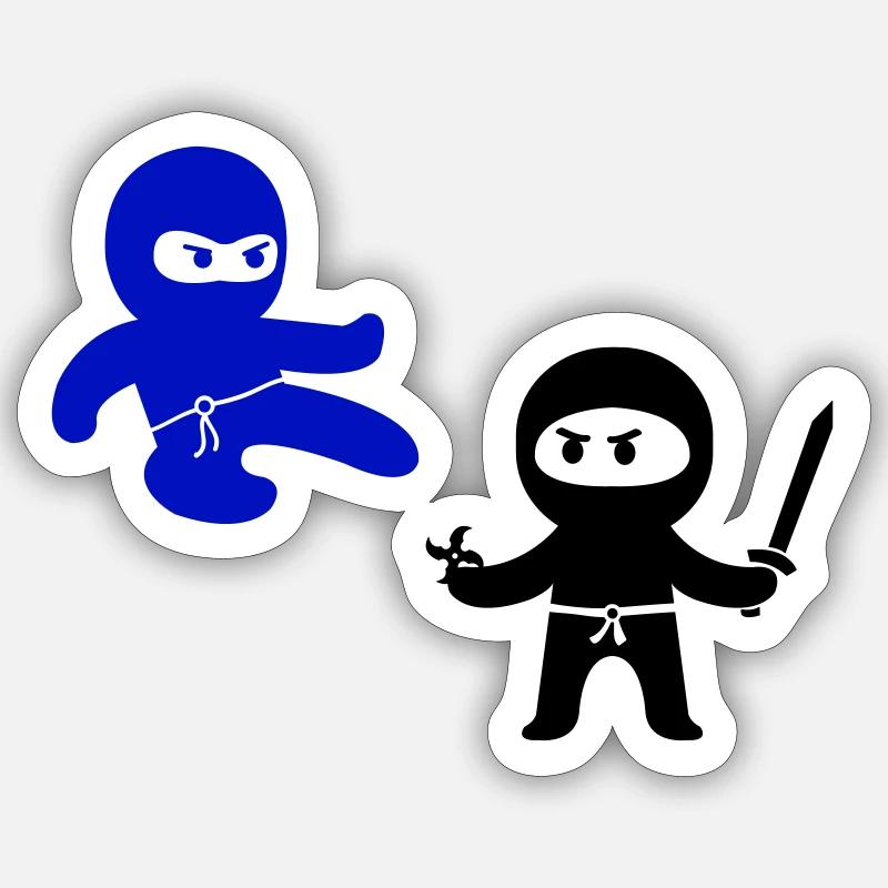 Ninjas - Sticker size S (10 x 10 cm) - white matte