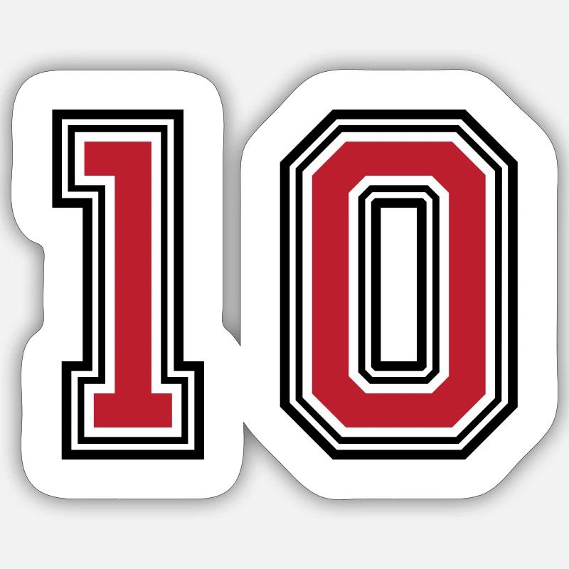 10 symboles numériques - Sticker taille S (10 x 10 cm) - blanc mat