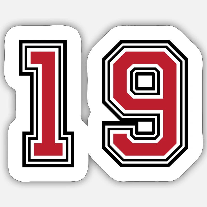 19 symboles numériques - Sticker taille S (10 x 10 cm) - blanc mat