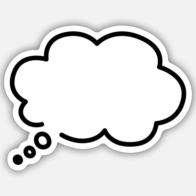 Gedankenblase Sticker Größe S (10 x 10 cm)