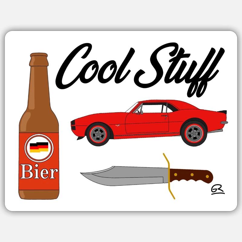 Cool Stuff - Sticker Größe S (10 x 10 cm) - Mattweiß