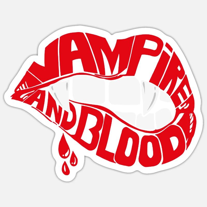 Vampirlippe - Sticker Größe S (10 x 10 cm) - Mattweiß
