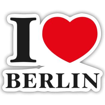 I Love Berlin - Sticker Größe S (10 x 10 cm) - Mattweiß - Vorne