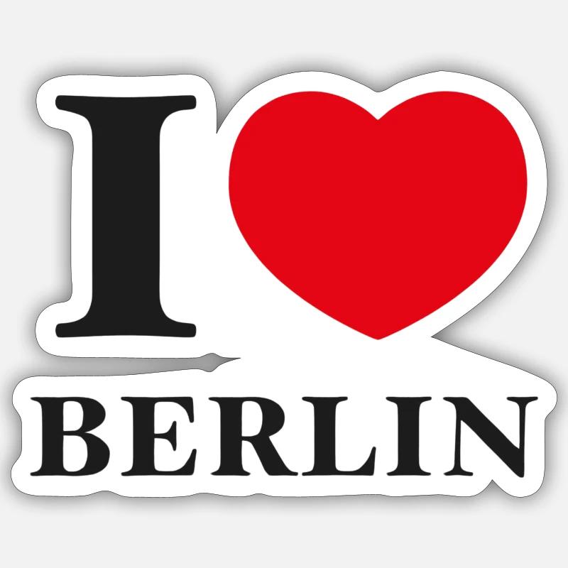 J’adore Berlin - Sticker taille S (10 x 10 cm) - blanc mat