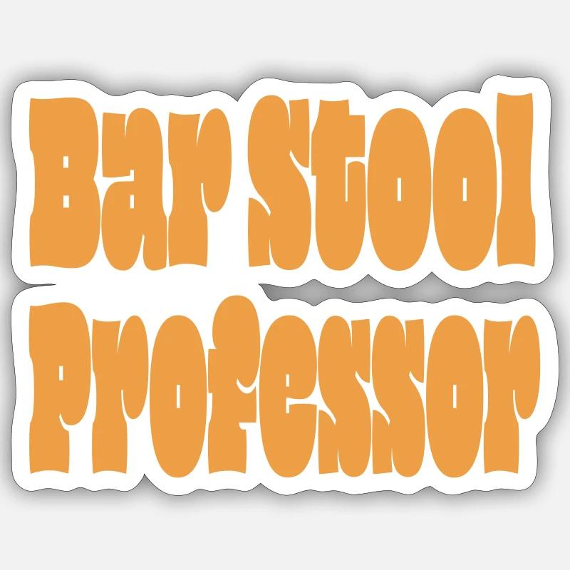 BarStoolProfessorVect - Sticker size S (10 x 10 cm) - white matte