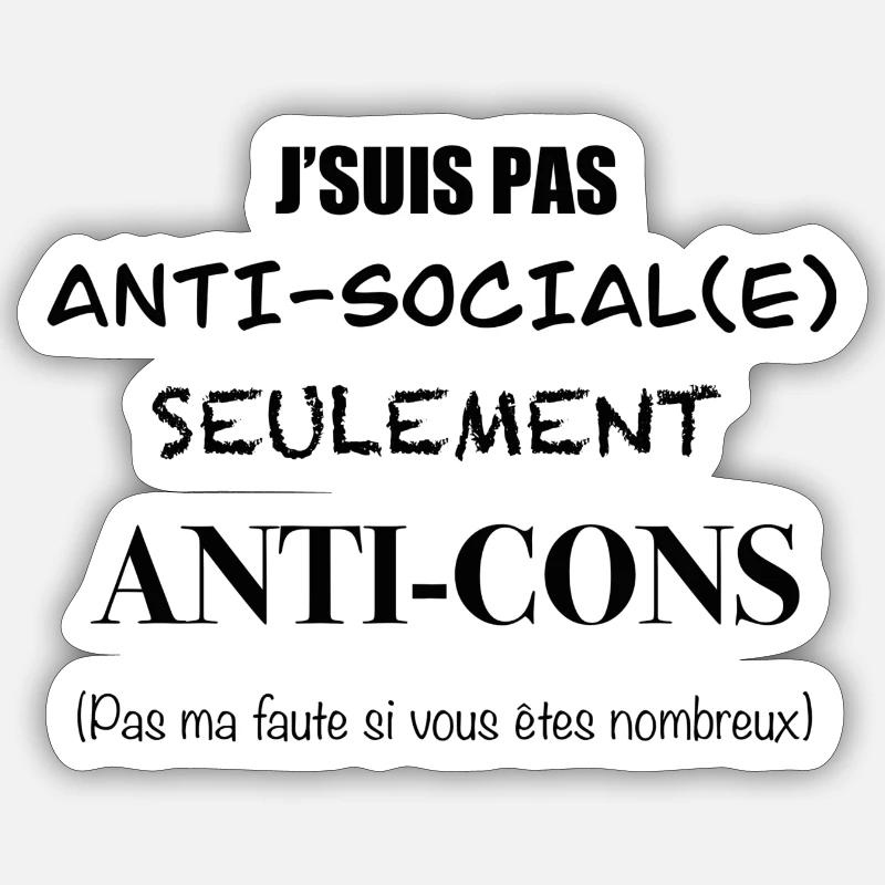 Pas antisocial Sticker taille S (10 x 10 cm)