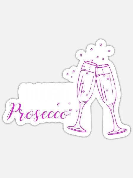 In dubio Prosecco - Sticker Größe S (10 x 10 cm) - Mattweiß
