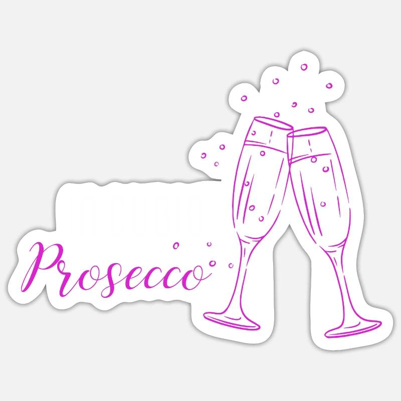 In dubio Prosecco - Sticker Größe S (10 x 10 cm) - Mattweiß