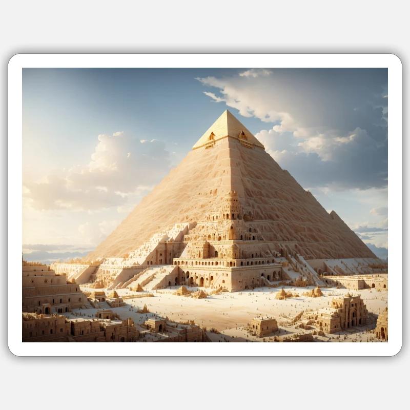 Pyramides d’Égypte - Sticker taille S (10 x 10 cm) - blanc mat